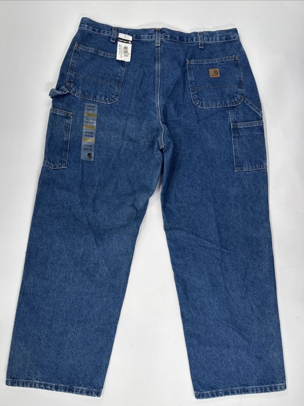 Carhartt Double Knee Jeans Mens 42x30 Blue Denim Dungaree Carpenter Workwear NEW